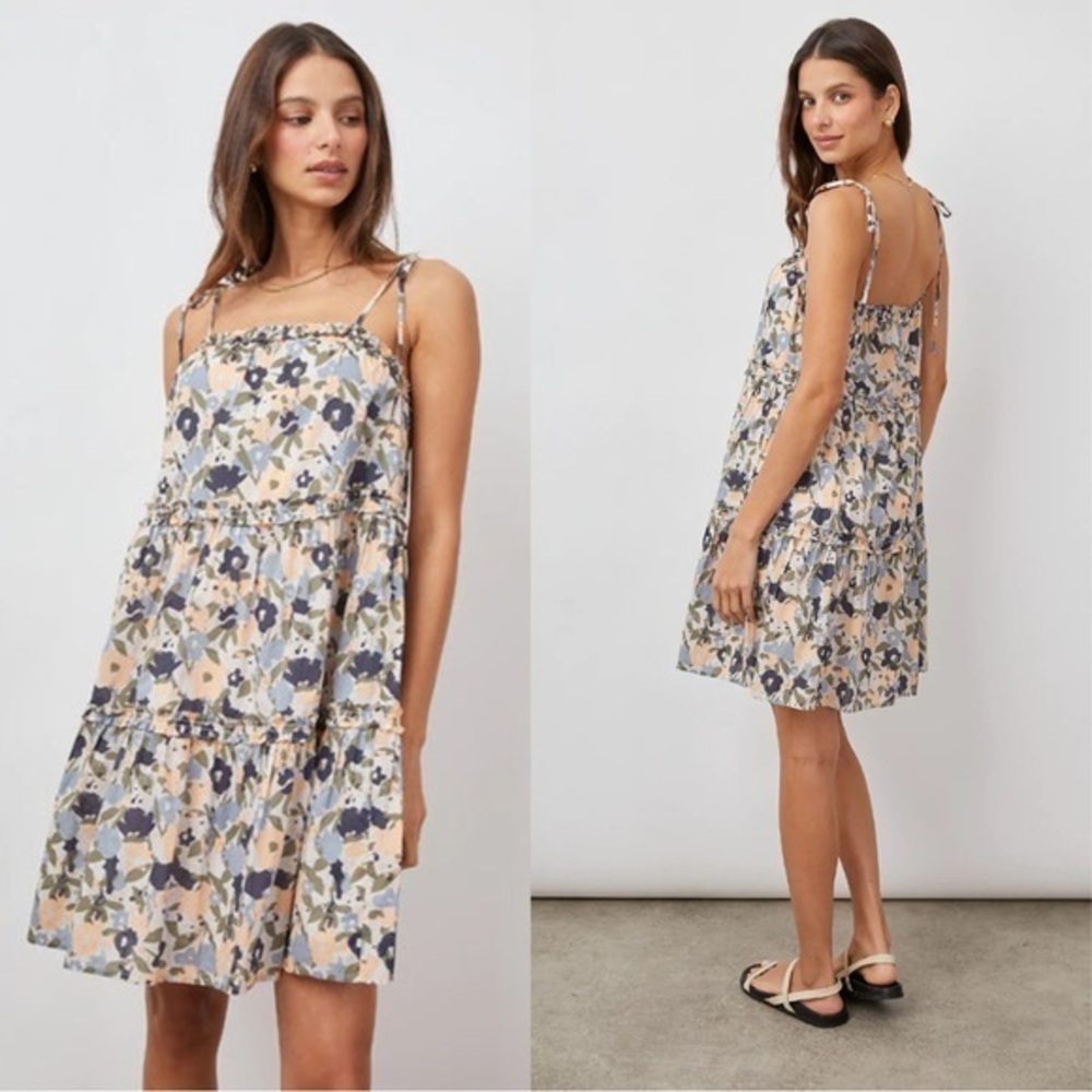 Rails Caralyn Dress Mod Floral Mini 100% Cotton Size Large